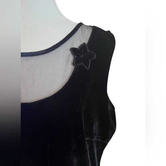 2000s Y2K Witchy Blouse Black Velvet Fairy Grunge Slinky 1X Whimsigoth Victorian - Picture 4 of 11